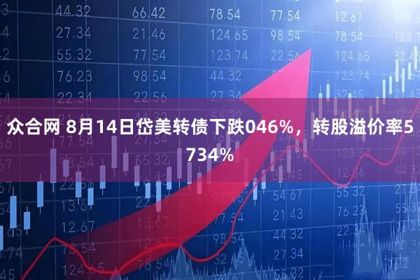 众合网 8月14日岱美转债下跌046%，转股溢价率5734%